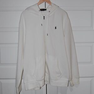 Ralph Lauren Men's Off-White Zip-Up Hoodie